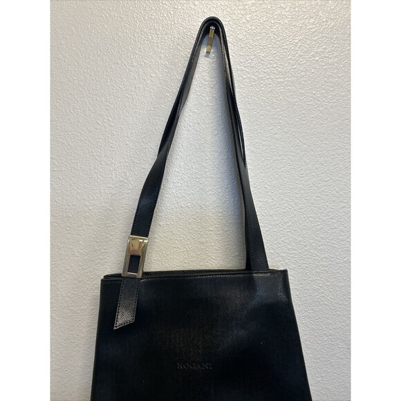 ROGANI Black Italian leather bag Gold Buckle Vintage Authentic Italy - Picture 4 of 13